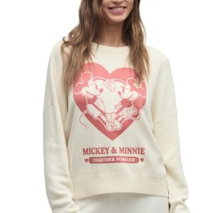 Mickey and Minnie Mouse Pullover Sweater for Women by Barefoot Dreams