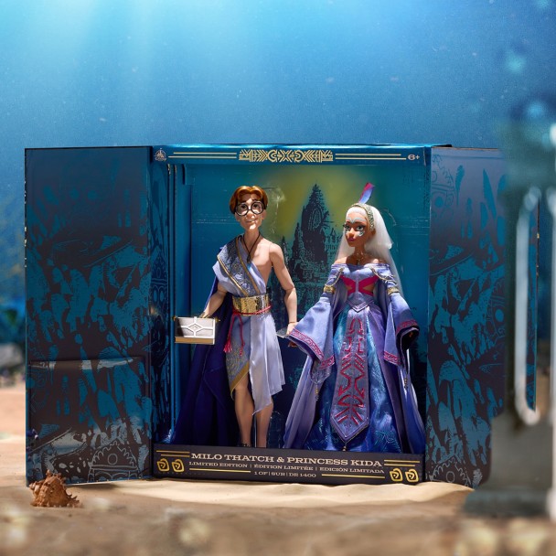 Milo Thatch and Princess Kida Limited Edition Doll Set - Atlantis The Lost Empire 25th Anniversary - 17'' - D23 The Ultimate Disney Fan Event