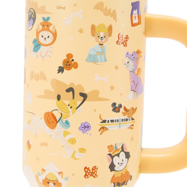 Disney Cats and Dogs Halloween 30 oz. Stainless Travel Tumbler with Straw