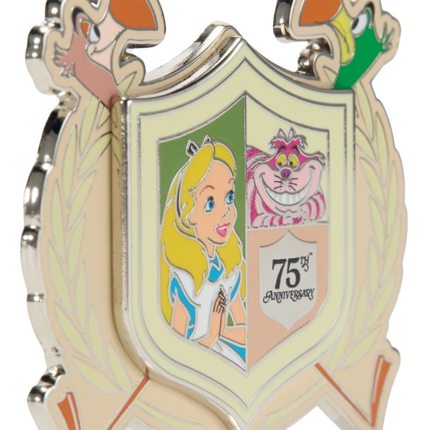 Alice in Wonderland 75th Anniversary Flamingo Crest Pin - Limited Release