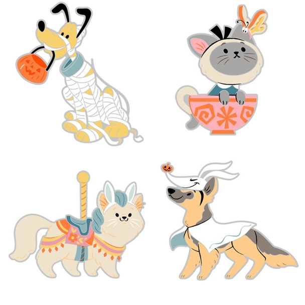 Disney Cats and Dogs Halloween Series Pin Blind Pack - 5-Pc. - Limited Release