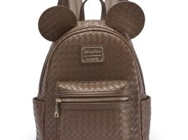 Mickey Mouse Woven Faux Leather Loungefly Mini Backpack