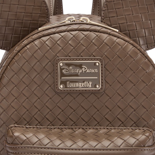 Mickey Mouse Woven Faux Leather Loungefly Mini Backpack