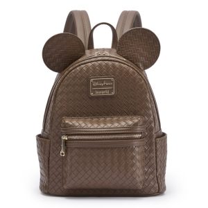 Mickey Mouse Woven Faux Leather Loungefly Mini Backpack