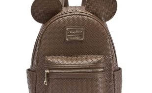 Mickey Mouse Woven Faux Leather Loungefly Mini Backpack