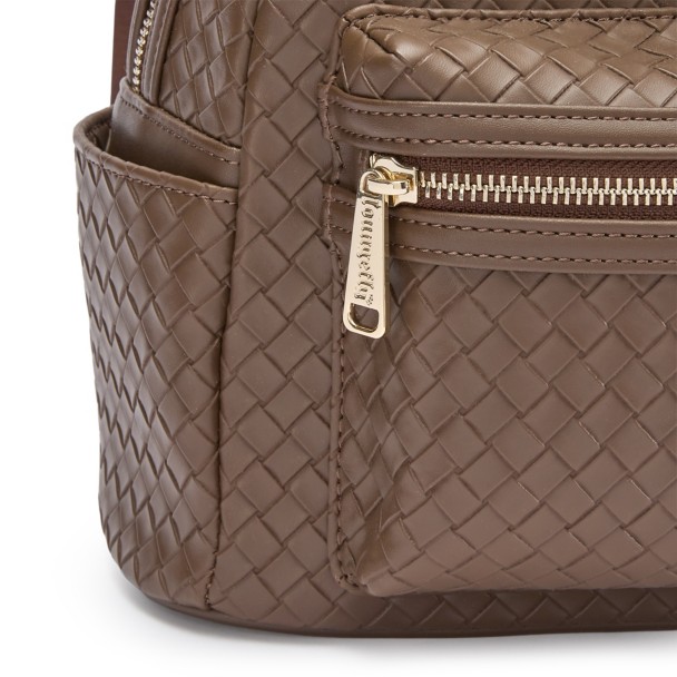 Mickey Mouse Woven Faux Leather Loungefly Mini Backpack