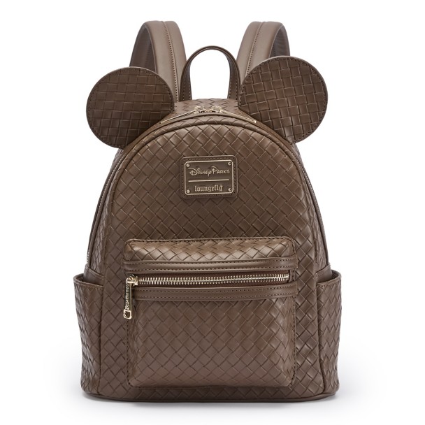 Mickey Mouse Woven Faux Leather Loungefly Mini Backpack