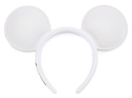 Mickey Mouse Simulated Leather Ear Headband for Adults – White