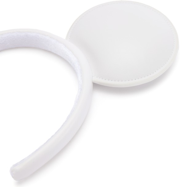 Mickey Mouse Simulated Leather Ear Headband for Adults - White