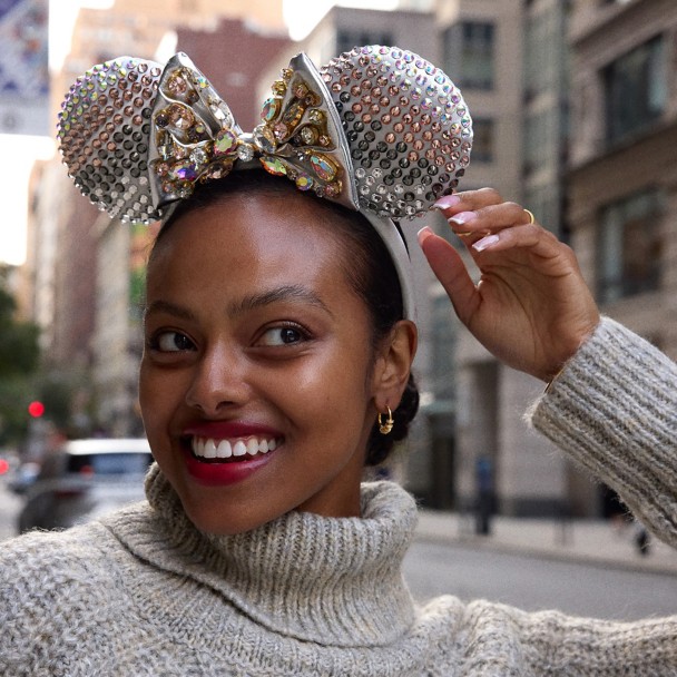 Minnie Mouse Silver Crystal Ear Headband for Adults by BaubleBar