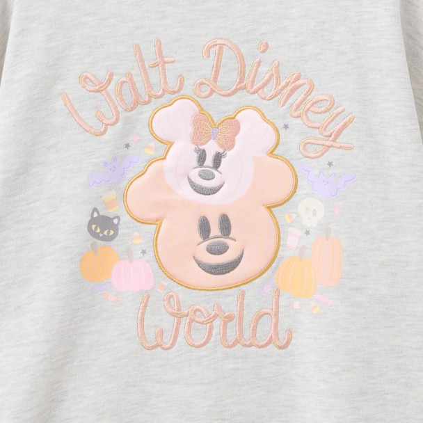 Mickey and Minnie Mouse Jack-o'-Lantern Pullover Sweatshirt for Women - Walt Disney World