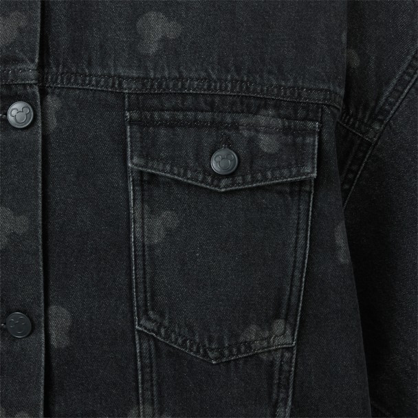 Mickey Mouse Icon Black Denim Jacket for Women