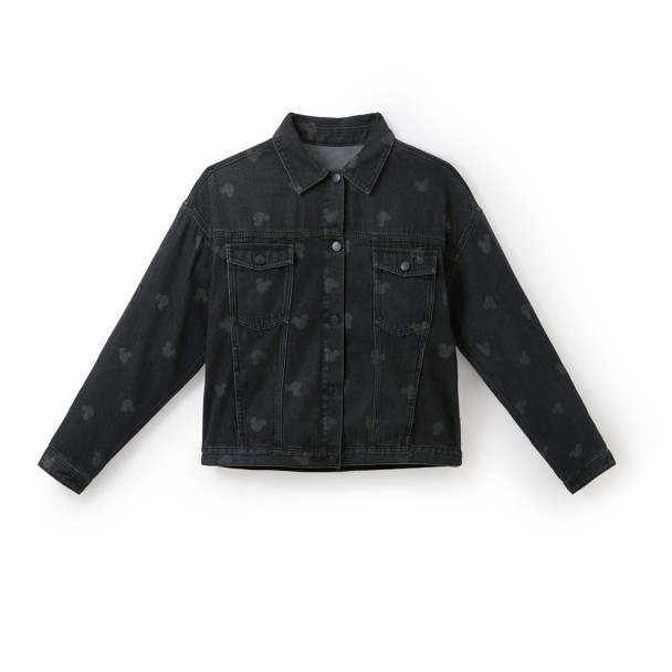 Mickey Mouse Icon Black Denim Jacket for Women