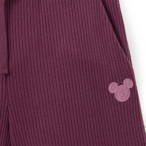 Mickey Mouse Icon Knit Lounge Pants for Women - Black Cherry