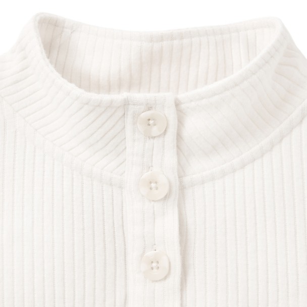 Mickey Mouse Icon 1/4 Button Down Long Sleeve Knit Top for Women