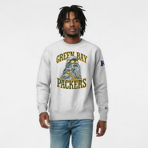 Chewbacca - Green Bay Packers Pullover Sweatshirt for Adults - Disney Champion NFL