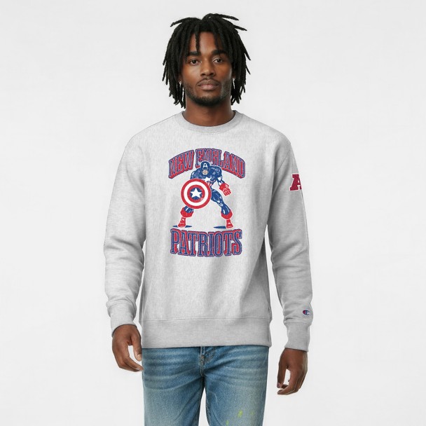 Captain America - New England Patriots Pullover Sweatshirt for Adults - Disney Champion NFL