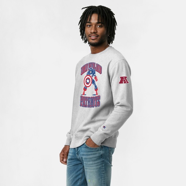 Captain America - New England Patriots Pullover Sweatshirt for Adults - Disney Champion NFL