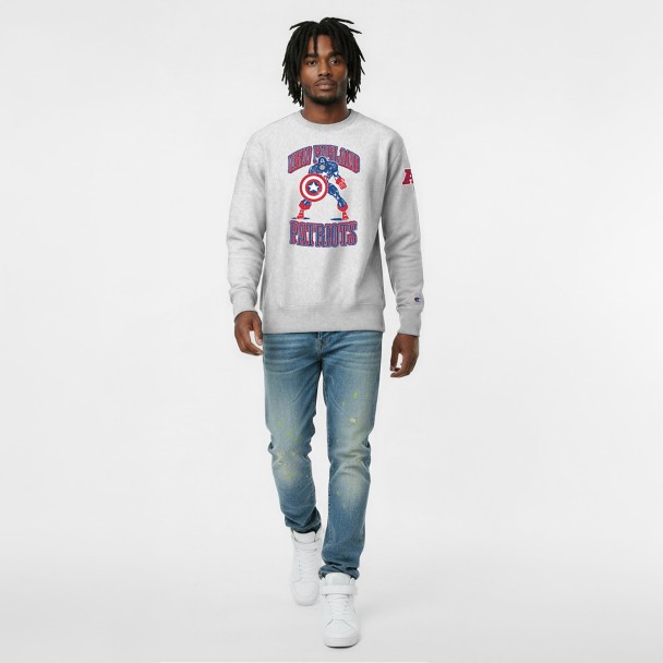 Captain America - New England Patriots Pullover Sweatshirt for Adults - Disney Champion NFL