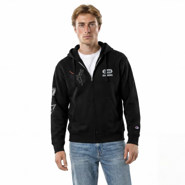 Darth Vader - Las Vegas Raiders Zip Hoodie for Adults - Disney Champion NFL