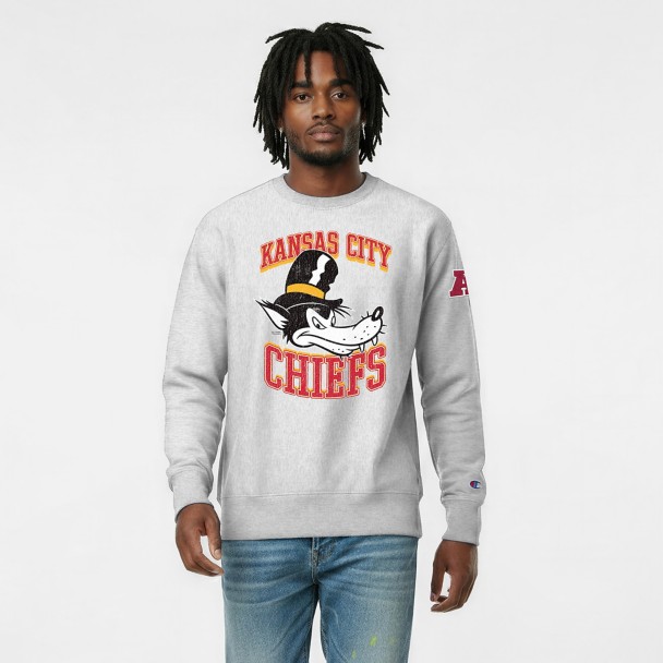 Big Bad Wolf - Kansas City Chiefs Pullover Sweatshirt for Adults - Disney Champion NFL