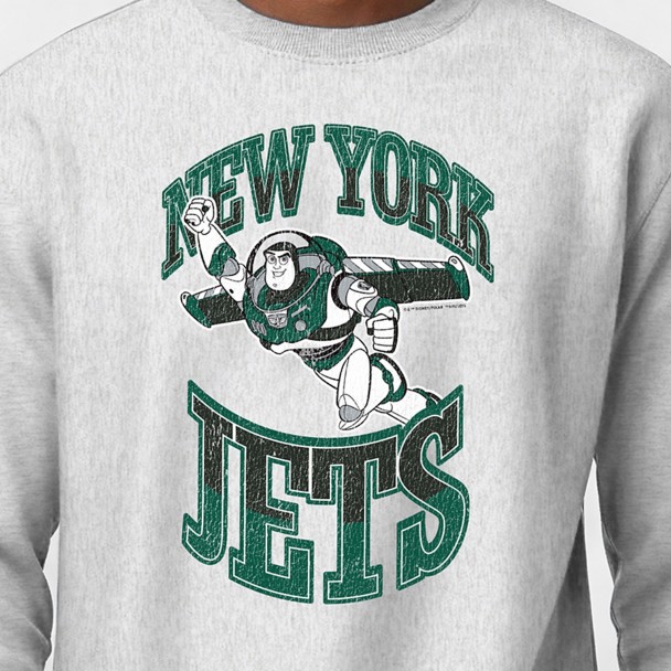 Buzz Lightyear - New York Jets Pullover Sweatshirt for Adults - Disney Champion NFL