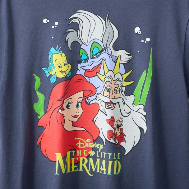 The Little Mermaid Disney  Bobby Kim T-Shirt for Adults - Navy - Limited Time Release