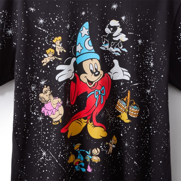 Sorcerer's Apprentice Mickey Disney Bobby Kim T-Shirt for Adults - Fantasia - Black - Limited Time Release