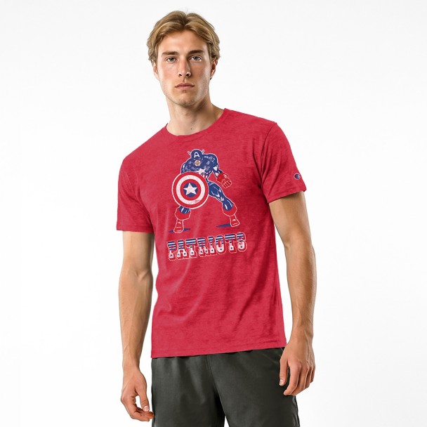 Captain America - New England Patriots T-Shirt for Adults - Disney Champion NFL