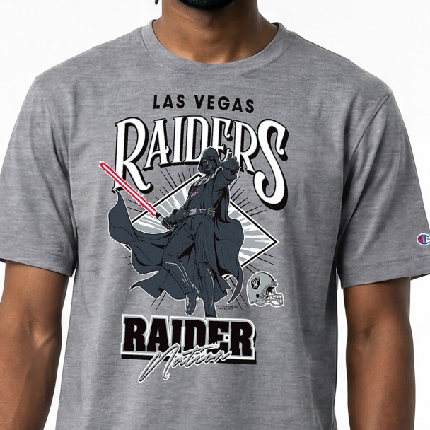 Darth Vader - Las Vegas Raiders T-Shirt for Adults - Gray - Disney Champion NFL