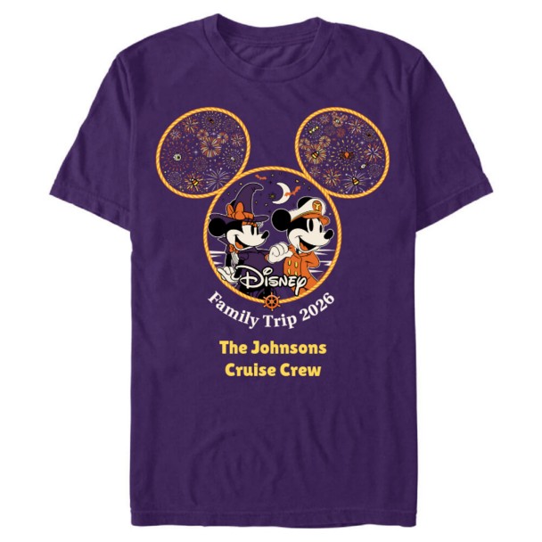 Mickey and Minnie Mouse Halloween Disney Cruise Family Trip 2026 T-Shirt for Adults – Customized | Disney Store