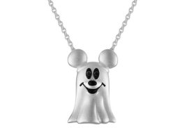 Mickey Mouse Ghost Pendant Necklace by Rebecca Hook