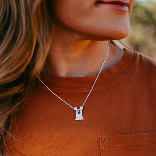 Mickey Mouse Ghost Pendant Necklace by Rebecca Hook