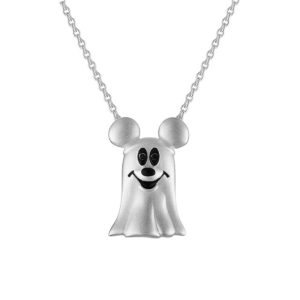 Mickey Mouse Ghost Pendant Necklace by Rebecca Hook