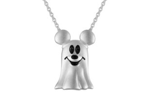 Mickey Mouse Ghost Pendant Necklace by Rebecca Hook