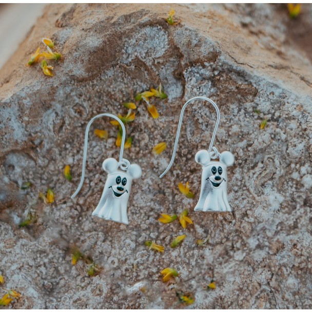 Mickey Mouse Ghost Earrings by Rebecca Hook