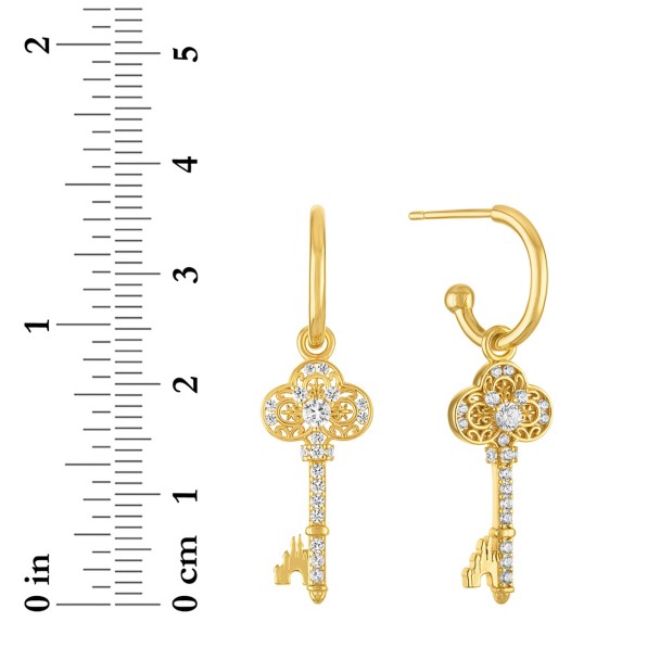 Mickey Mouse Icon Key Half Hoop Earrings by Rebecca Hook