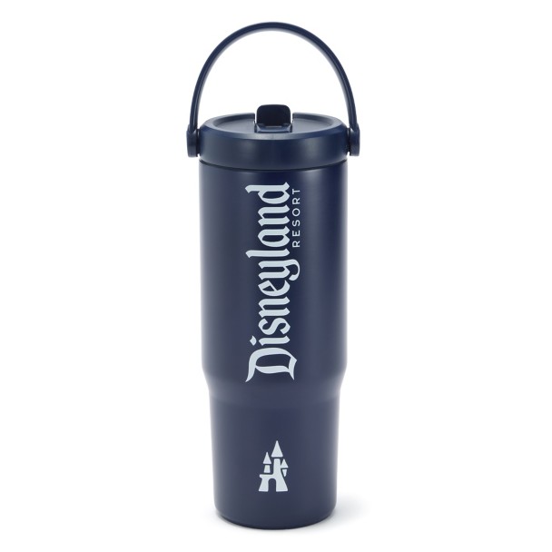 Disneyland 27 oz. Stainless Steel Water Bottle with Built-In Straw - Navy