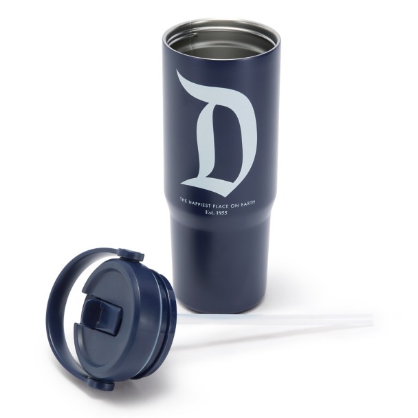 Disneyland 27 oz. Stainless Steel Water Bottle with Built-In Straw - Navy