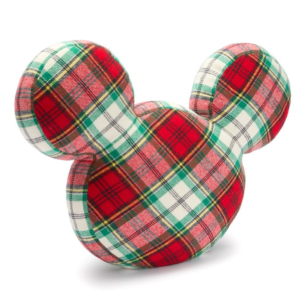 Mickey Mouse Icon Holiday Plaid Throw Pillow