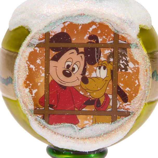 Mickey Mouse and Pluto Glass Droplet Ornament - Pluto's Christmas Tree