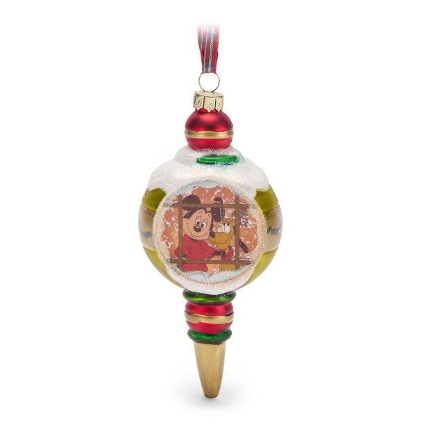 Mickey Mouse and Pluto Glass Droplet Ornament – Pluto’s Christmas Tree