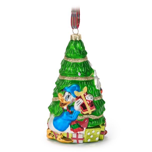 Donald Duck and Goofy Glass Ornament
