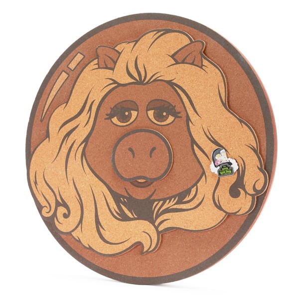 Miss Piggy Pin Collector's Cork Board with Statler & Waldorf Pin - Muppets Haunted Mansion - Limited Release