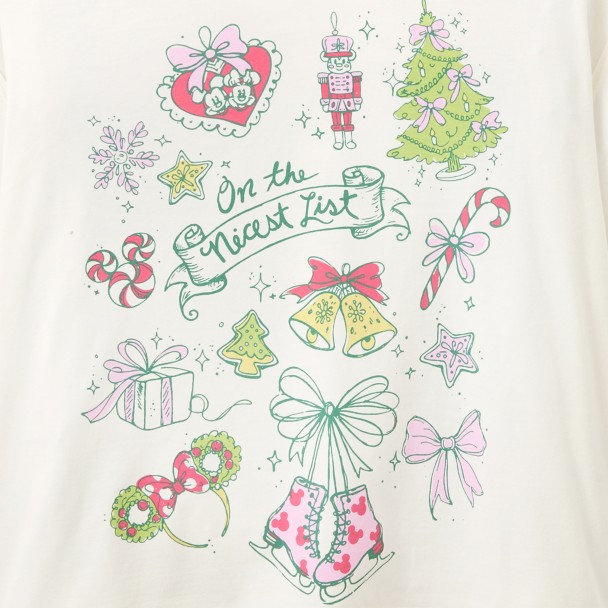 Mickey and Minnie Mouse ''On the Nicest List'' Long Sleeve T-Shirt for Women