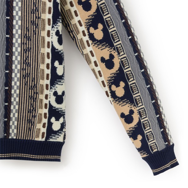 Mickey Mouse Icon Intarsia Knit Sweater for Men