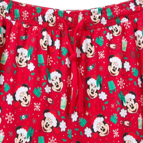 Santa Mickey and Minnie Mouse Holiday Lounge Pants for Adults