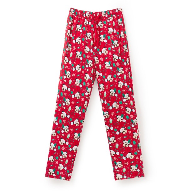 Mickey and Minnie Mouse Holiday Hooded One-Piece Pajama for Adults