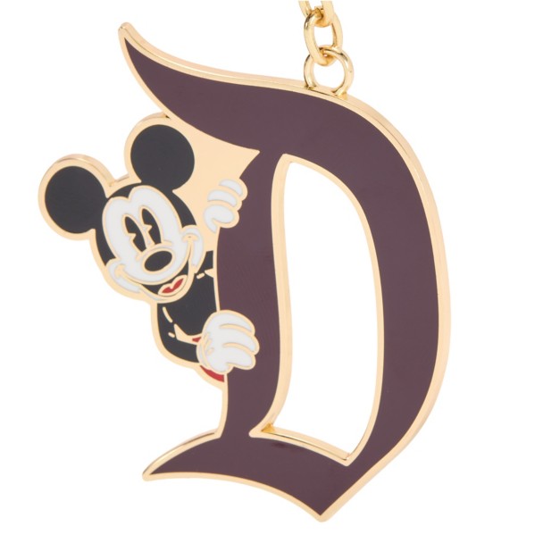 Mickey Mouse Disneyland ''D'' Keychain Bag Charm - Burgundy