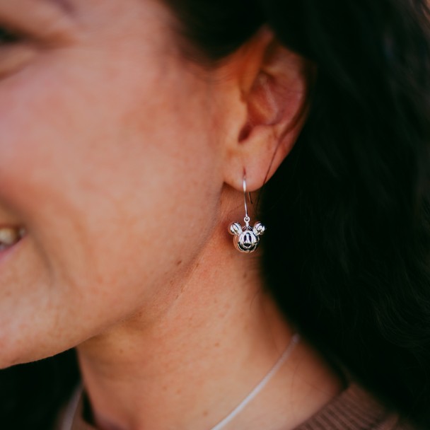 Mickey Mouse Jack-o'-Lantern Dangle Earrings by Rebecca Hook